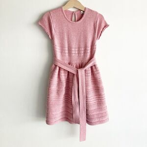 Mayoral Chic Sweater Dress Girls Size 4 104 cm Rose Pink Striped Short Sleeve